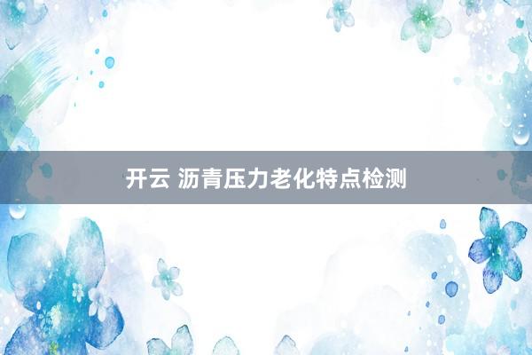 开云 沥青压力老化特点检测
