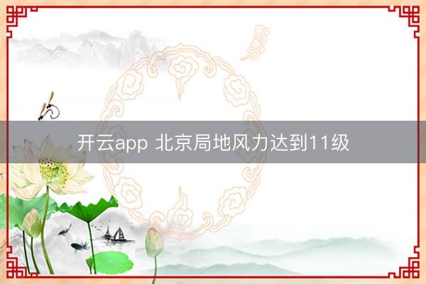 开云app 北京局地风力达到11级
